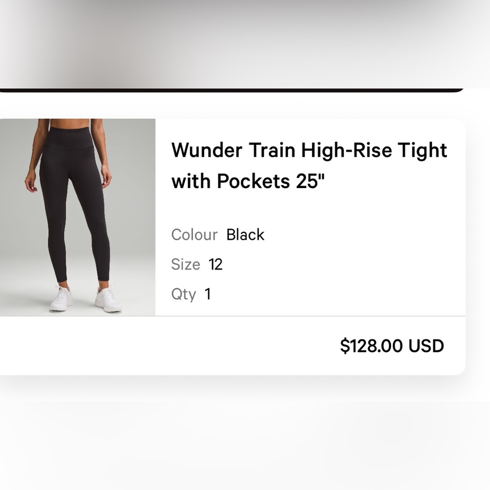 lululemon athletica Black Wunder Train High-Rise Leggings with pockets size 12
